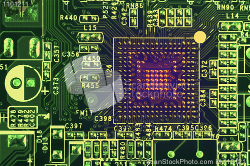 Image of Abstract electronical industrial circuit board background