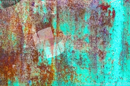 Image of Rusty metal sheet with paint