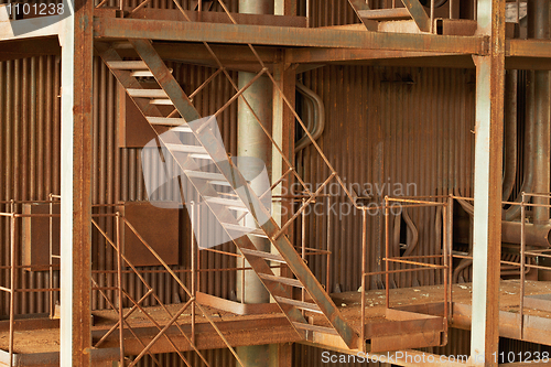 Image of Industrial rusty view - boiler-house ruins