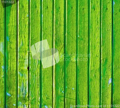 Image of Green wooden old decayed wall