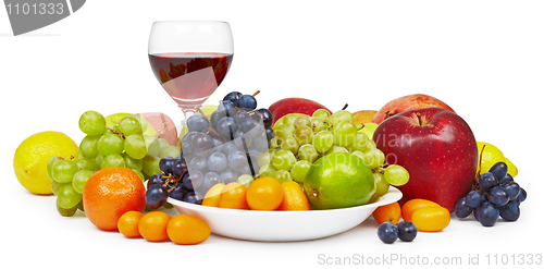 Image of Big still-life with fruit and wine glass