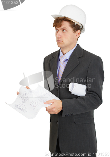 Image of Builder - engineer ponders project