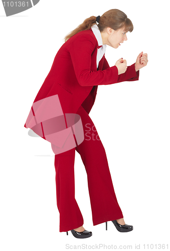 Image of Young girl sagged as if from a blow