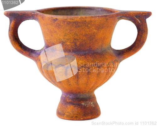Image of Miniature ceramic brown vase