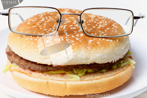 Image of Jolly clever sandwich with glasses