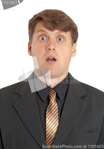 Image of Extremely surprised businessman
