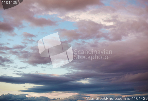 Image of Cloudy dark blue sky - background