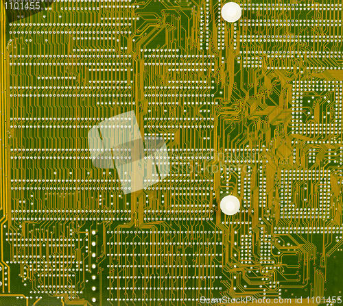 Image of Circuit board green high technological background