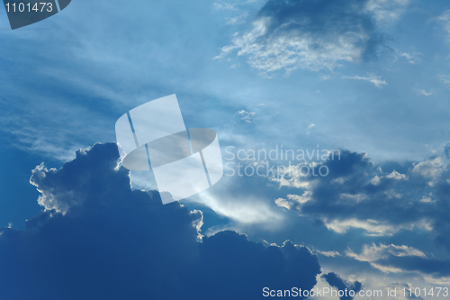 Image of Blue sky with clouds