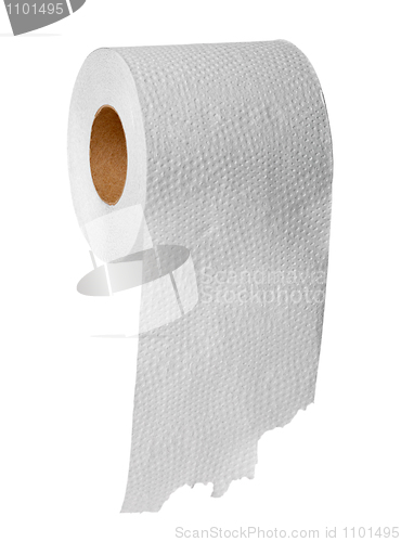 Image of Toilet paper on white background