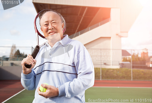 Image of Senior tennis player
