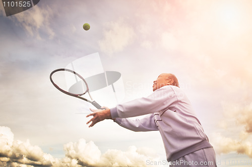 Image of Senior tennis player