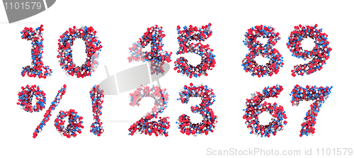 Image of Abstract 3D font numerals and symbols