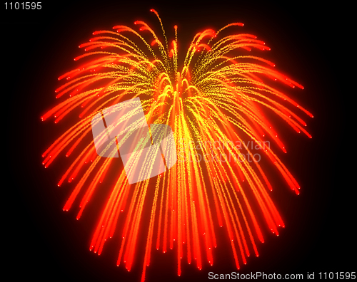 Image of Orange fireworks explosions
