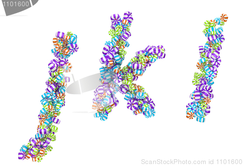 Image of Sweet candy font J K L letters isolated