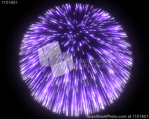 Image of Festive purple fireworks at night