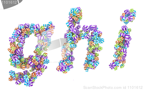 Image of Sweet candy font G H I letters isolated 