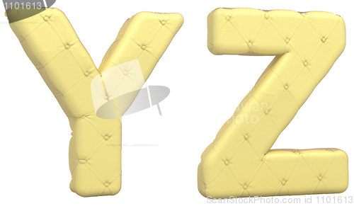 Image of Luxury soft leather font Y Z letters