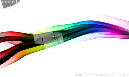 Image of Abstract colorful fume wave on white