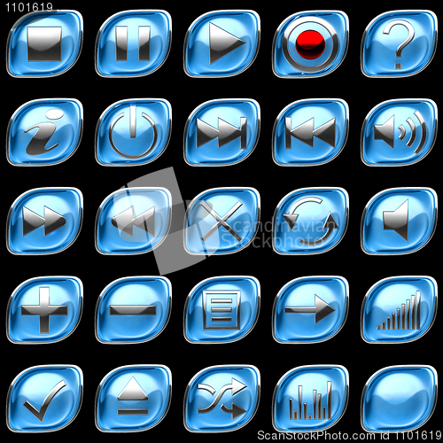 Image of Blue pushed Control panel buttons