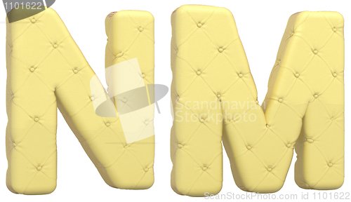 Image of Luxury soft leather font N M letters