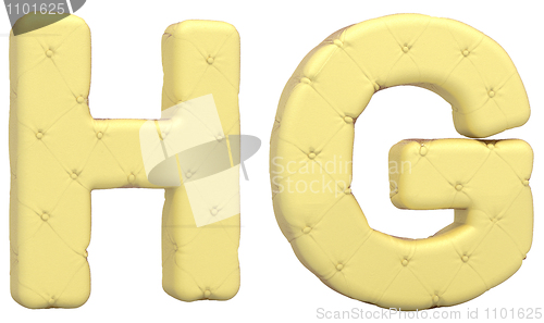 Image of Luxury soft leather font H G letters