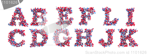 Image of Abstract 3D font A-L letters isolated