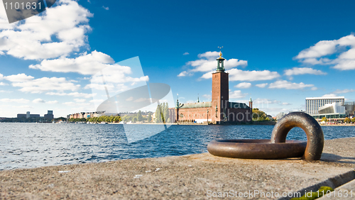 Image of Stockholm quayside and city hall