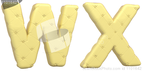 Image of Luxury soft leather font W X letters