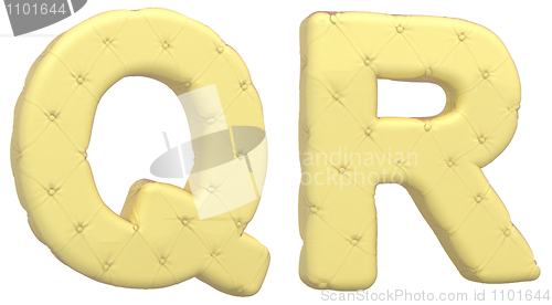 Image of Luxury soft leather font Q R letters