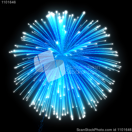 Image of Blue festive fireworks at night