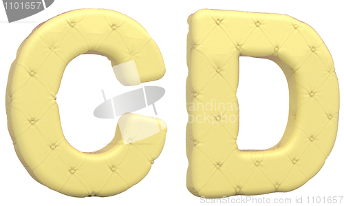 Image of Luxury soft leather font C D letters isolated