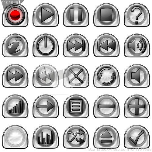 Image of Semicircular pressed Control panel buttons