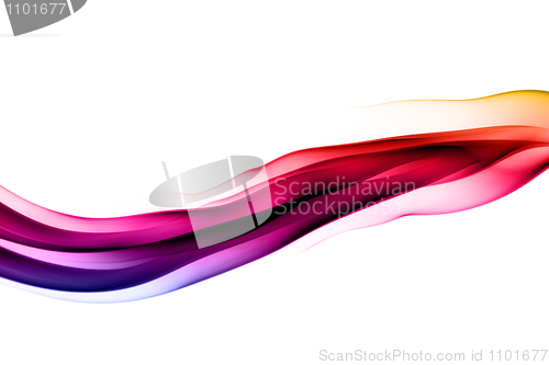 Image of Abstract colorful smoke waves on white