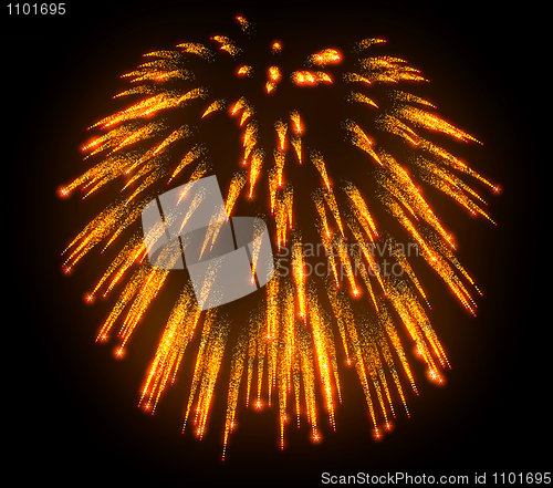 Image of Orange festive fireworks at night
