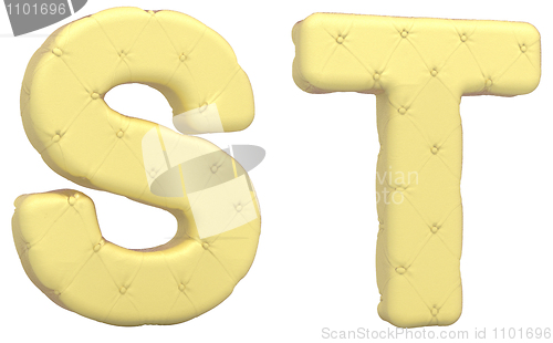 Image of Luxury soft leather font S T letters