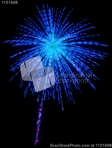 Image of Celebration - festive fireworks at night 