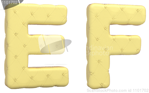 Image of Luxury soft leather font E F letters isolated