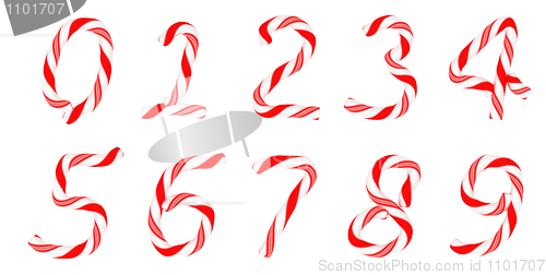 Image of Candy cane font 0-9 numerals