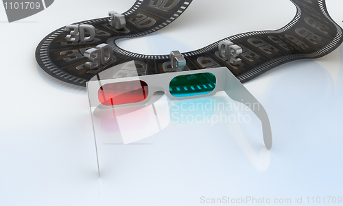 Image of 3D TV - glasses and abstract film