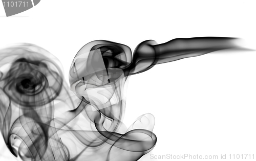 Image of Abstract black smoke shape on white