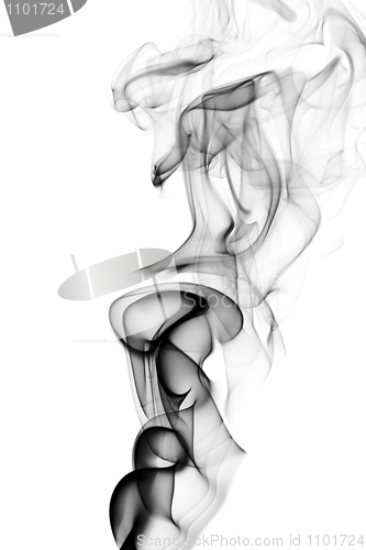 Image of Black puff of abstract smoke on white