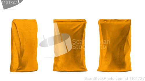 Image of Golden sacking package for coffee or tea