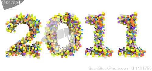 Image of Abstract cubes font new year 2011