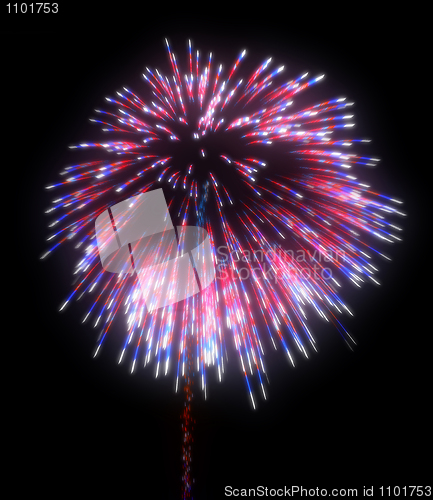 Image of Colorful festive fireworks at night
