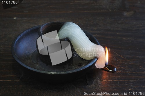 Image of deformed candle-end