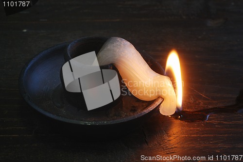 Image of deformed candle-end