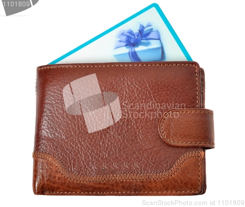 Image of Brown wallet with discount card