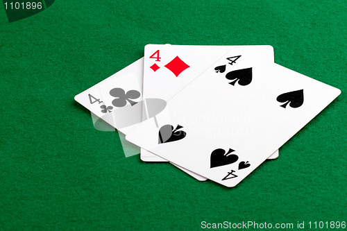 Image of Poker hand with 3 of a kind