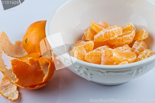 Image of Peeled clementines in bowl